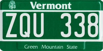 VT license plate ZQU338