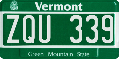 VT license plate ZQU339