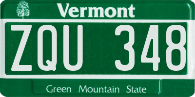 VT license plate ZQU348
