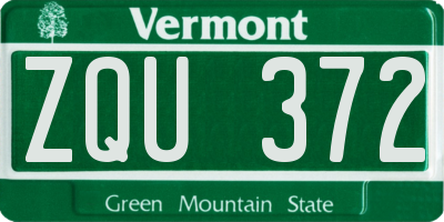 VT license plate ZQU372