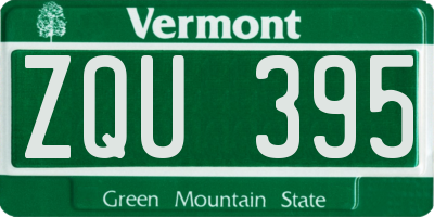 VT license plate ZQU395