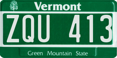 VT license plate ZQU413