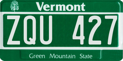 VT license plate ZQU427
