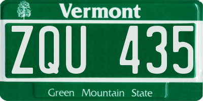 VT license plate ZQU435