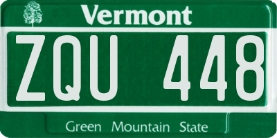 VT license plate ZQU448
