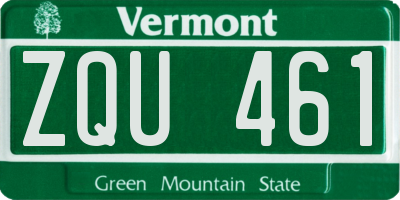 VT license plate ZQU461