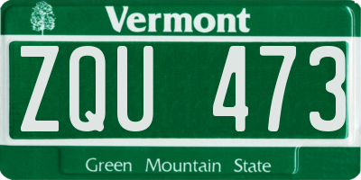 VT license plate ZQU473