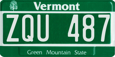 VT license plate ZQU487