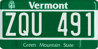 VT license plate ZQU491