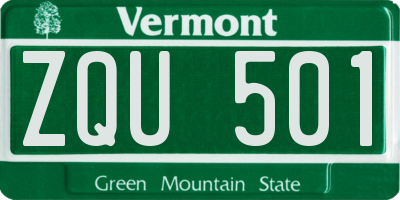 VT license plate ZQU501