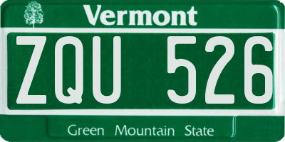 VT license plate ZQU526