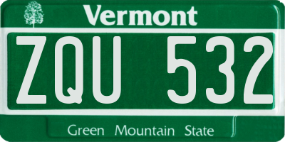 VT license plate ZQU532