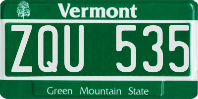 VT license plate ZQU535