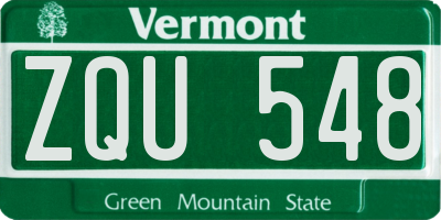 VT license plate ZQU548