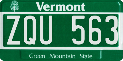 VT license plate ZQU563