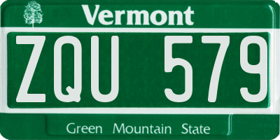 VT license plate ZQU579