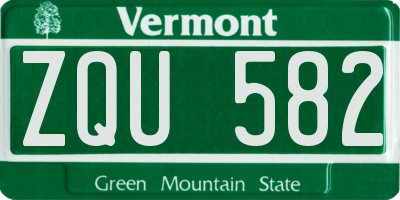VT license plate ZQU582