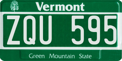 VT license plate ZQU595