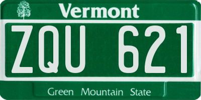 VT license plate ZQU621