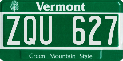 VT license plate ZQU627