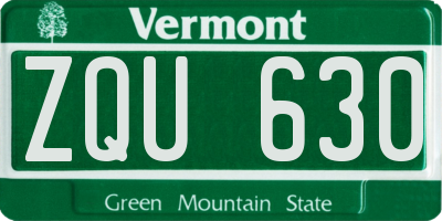 VT license plate ZQU630