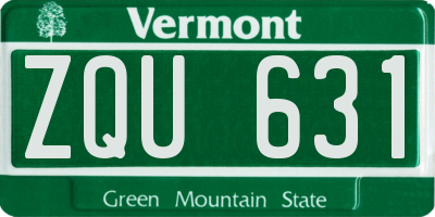 VT license plate ZQU631
