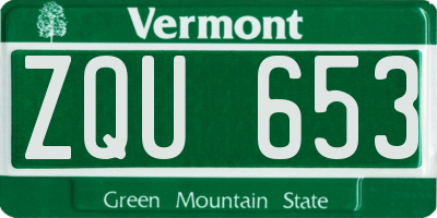 VT license plate ZQU653
