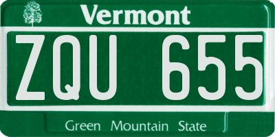 VT license plate ZQU655
