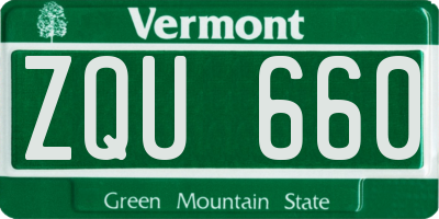 VT license plate ZQU660