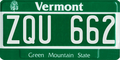 VT license plate ZQU662