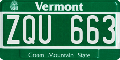 VT license plate ZQU663