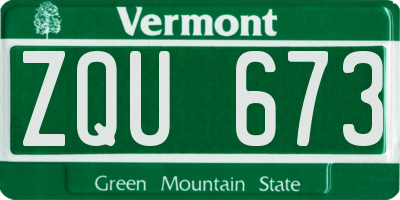 VT license plate ZQU673