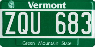 VT license plate ZQU683
