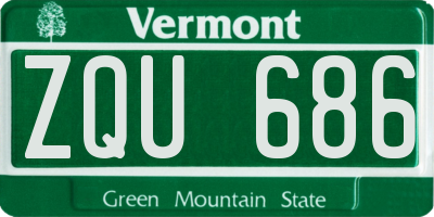 VT license plate ZQU686