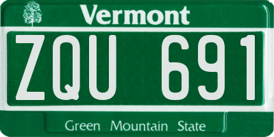 VT license plate ZQU691