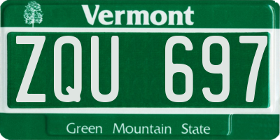 VT license plate ZQU697