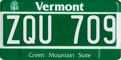VT license plate ZQU709