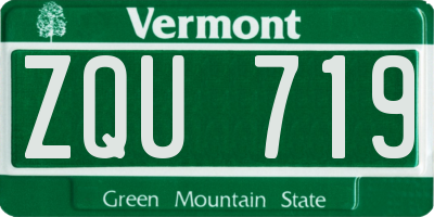 VT license plate ZQU719