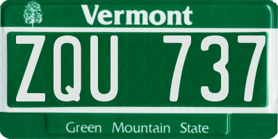 VT license plate ZQU737