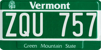 VT license plate ZQU757