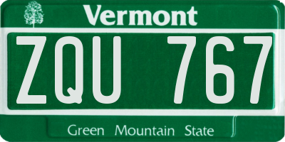 VT license plate ZQU767