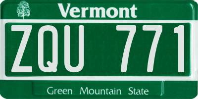 VT license plate ZQU771