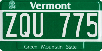 VT license plate ZQU775