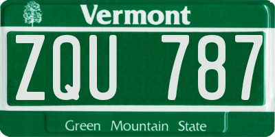 VT license plate ZQU787