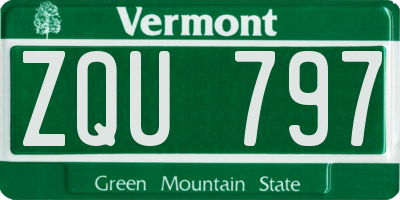 VT license plate ZQU797