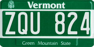 VT license plate ZQU824