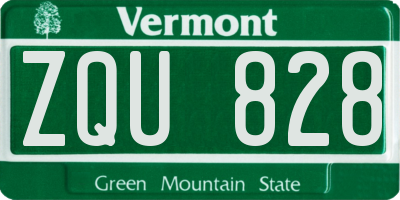VT license plate ZQU828