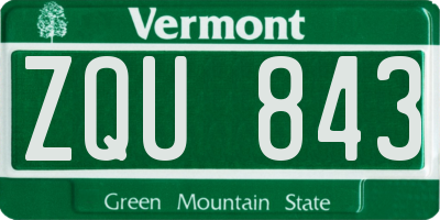 VT license plate ZQU843