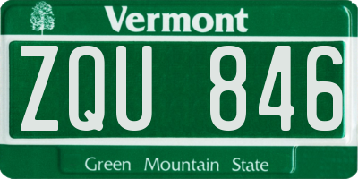 VT license plate ZQU846