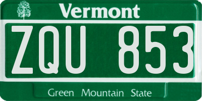 VT license plate ZQU853